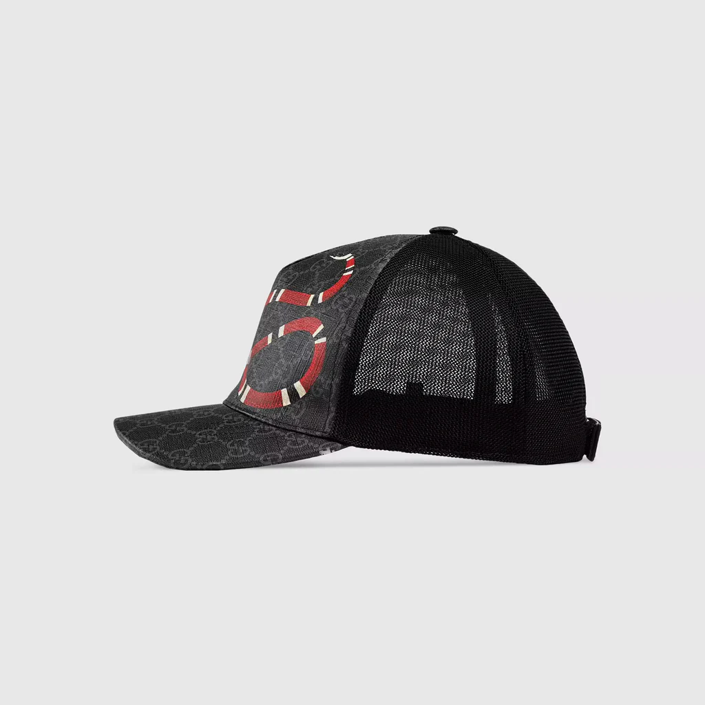  Mũ Nam Gucci Kingsnake GG Supreme 'Black Grey' 