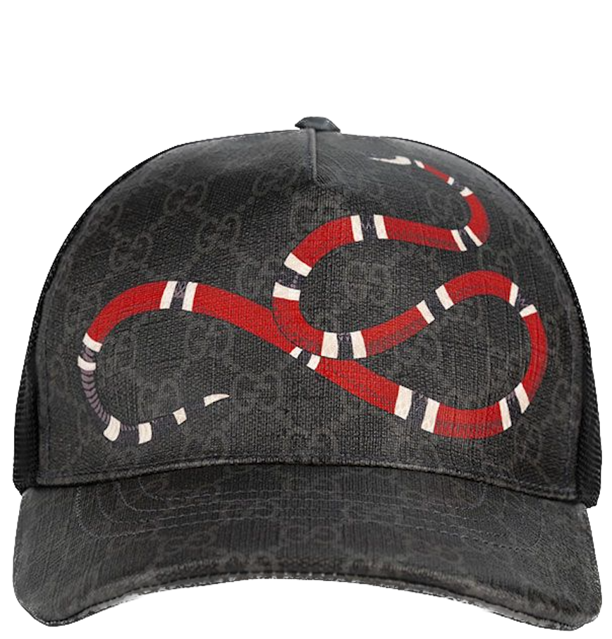 Mũ Nam Gucci Kingsnake GG Supreme 'Black Grey' 
