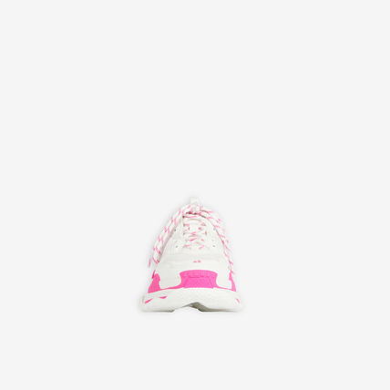  Giày Balenciaga Logo Unisex Plain Street Style Sneakers 'White-Pink' 