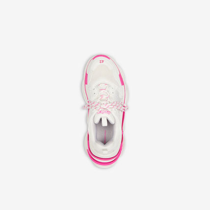  Giày Balenciaga Logo Unisex Plain Street Style Sneakers 'White-Pink' 