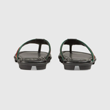  Dép Nam Gucci Web Leather Thong Sandal 'Black' 