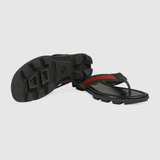  Dép Nam Gucci Web Leather Thong Sandal 'Black' 