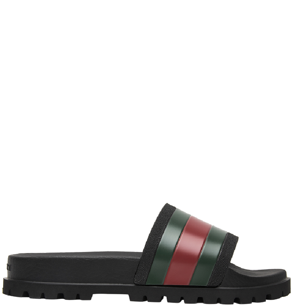  Dép Nam Gucci Web Rubber Slide Sandal 'Black' 