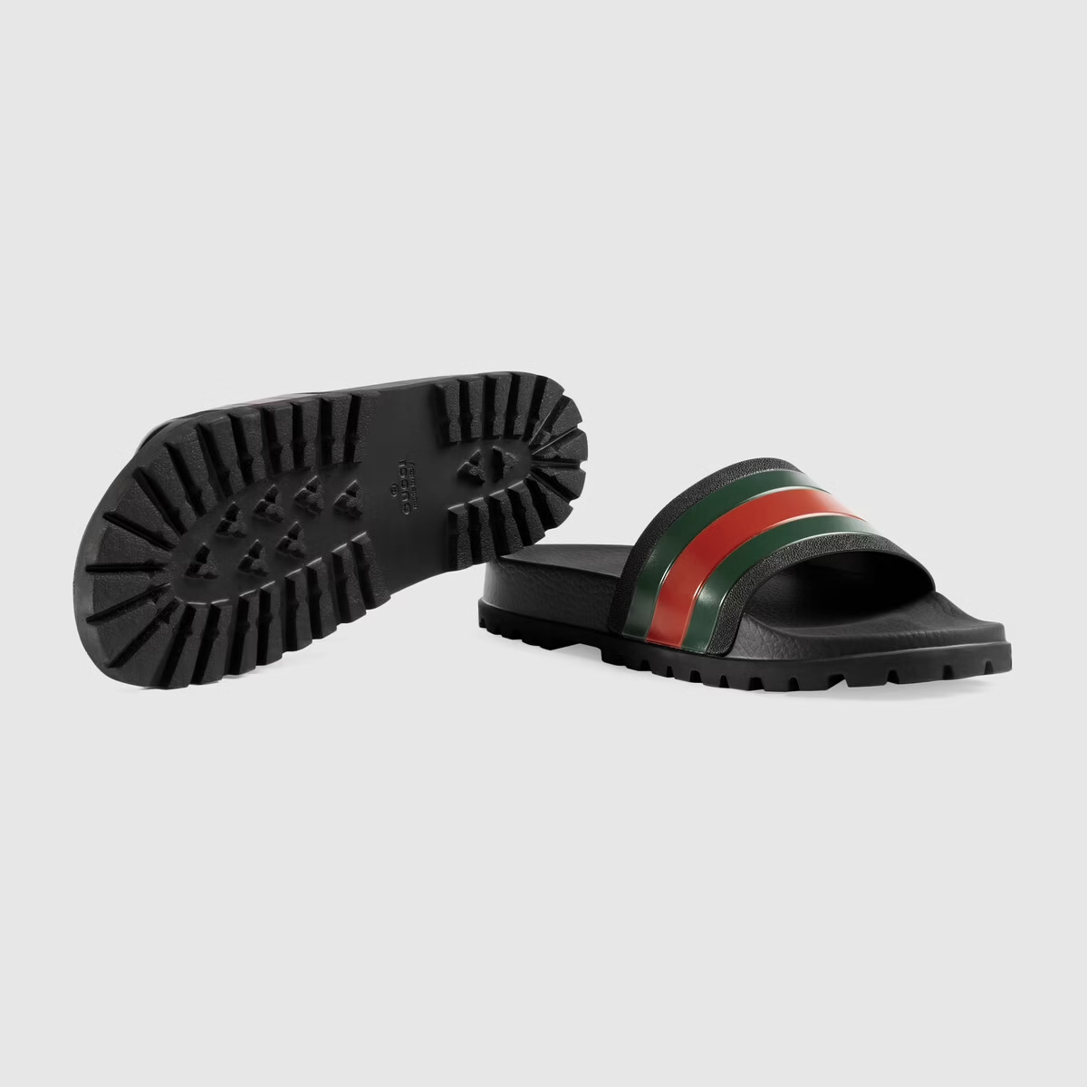 Dép Nam Gucci Web Rubber Slide Sandal 'Black' 