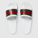  Dép Nam Gucci Web Slide Sandal 'White' 