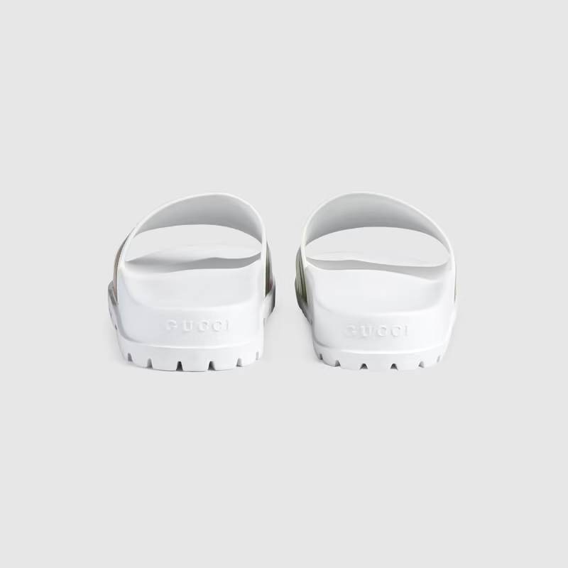  Dép Nam Gucci Web Slide Sandal 'White' 