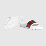  Dép Nam Gucci Web Slide Sandal 'White' 