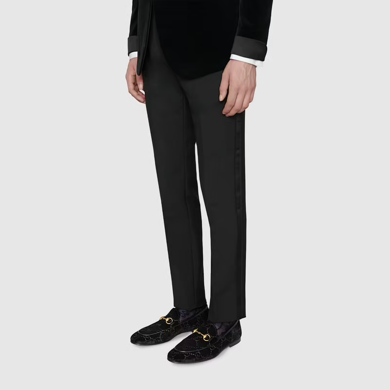  Giày Nam Gucci Jordaan GG 'Velvet Loafer Black' 