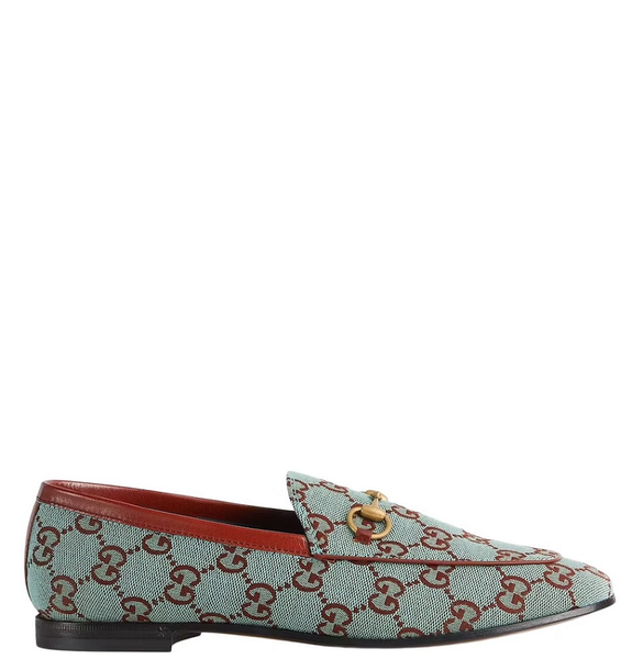  Giày Nữ Gucci Jordaan GG Loafer 'Light Blue Red' 