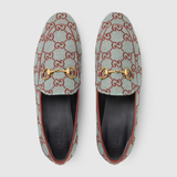  Giày Nữ Gucci Jordaan GG Loafer 'Light Blue Red' 