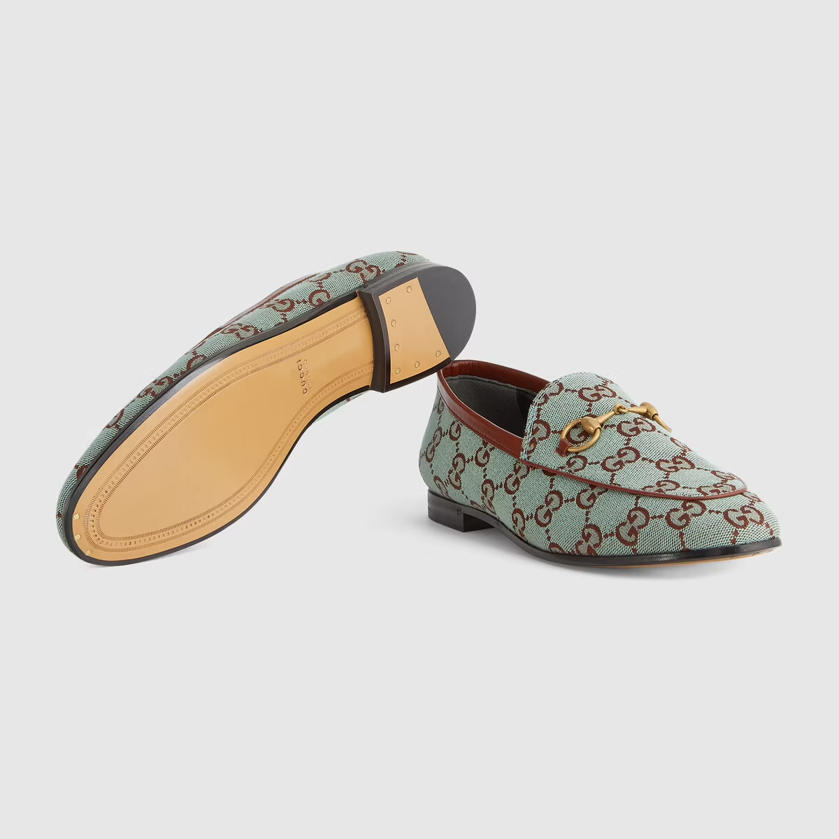  Giày Nữ Gucci Jordaan GG Loafer 'Light Blue Red' 
