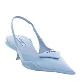  Giày Nữ Prada Slingback Pumps In Nylon Gabardine 'Blue' 