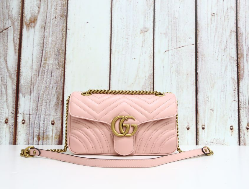  Túi Nữ Gucci GG Marmont Matelasse Shoulder Bag 'Pink' 