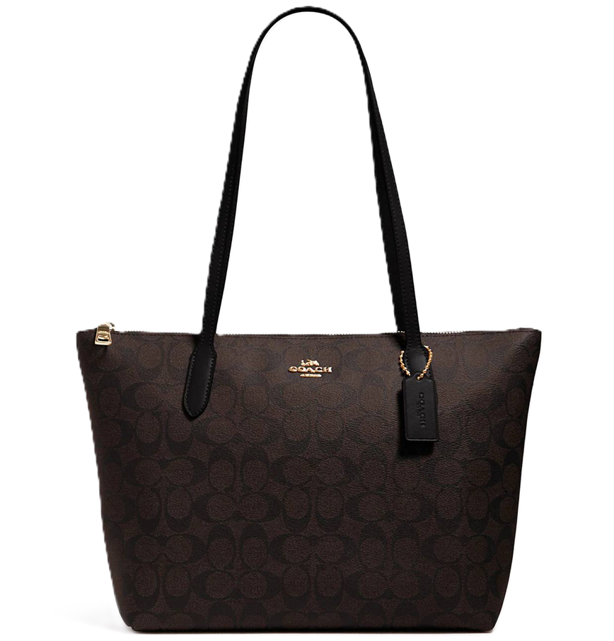  Túi Nữ Coach Zip Top Tote In Signature Canvas Bag 'Brown' 