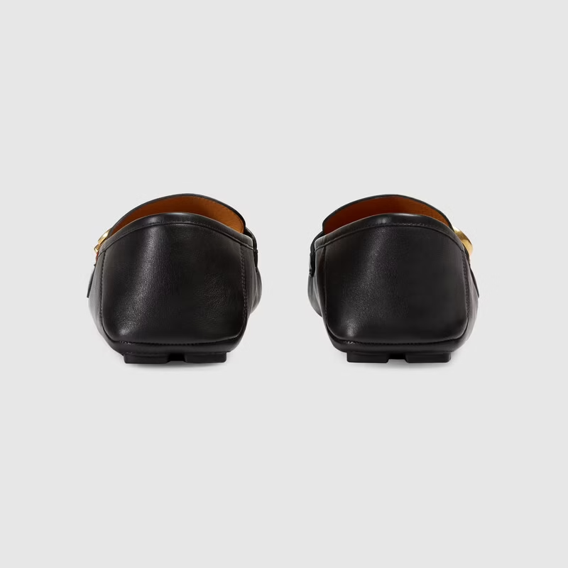  Giày Nam Gucci Driver With Web Leather 'Black' 