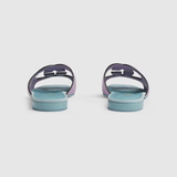  Dép Nữ Gucci Interlocking G Slide Sandal 'Light Blue And Lilac Suede' 