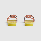  Dép Nữ Gucci Interlocking G Slide Sandal 'Pink And Yellow Suede' 
