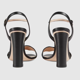  Giày Nữ Gucci Sandal Leather 'Black' 