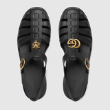  Dép Nam Gucci Rubber Buckle Strap Sandal 'Black' 