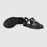  Dép Nam Gucci Rubber Buckle Strap Sandal 'Black' 