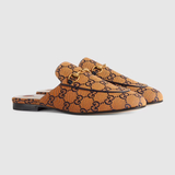  Giày Nữ Gucci Princetown Slipper Canvas 'Orange Blue' 