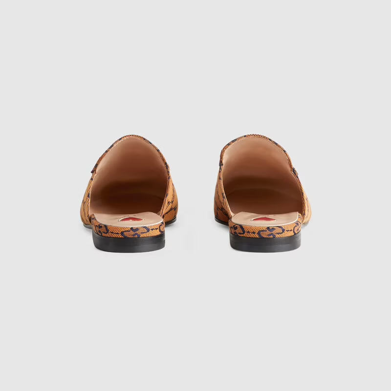  Giày Nữ Gucci Princetown Slipper Canvas 'Orange Blue' 
