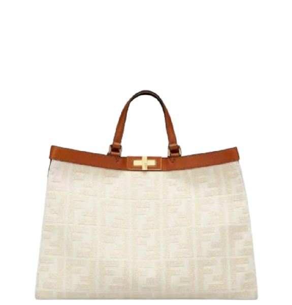  Túi Nữ Fendi Peekaboo X-TOTE 'White Canvas' Bag 