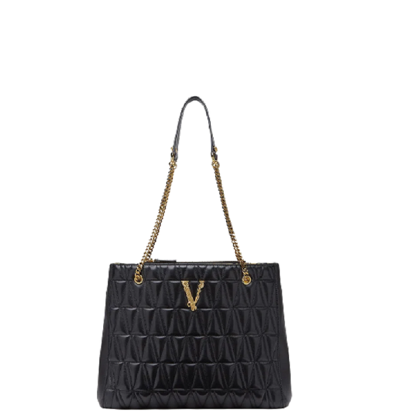  Túi Nữ Versace Virtus Quilted Leather Lagre Tote 'Black' 