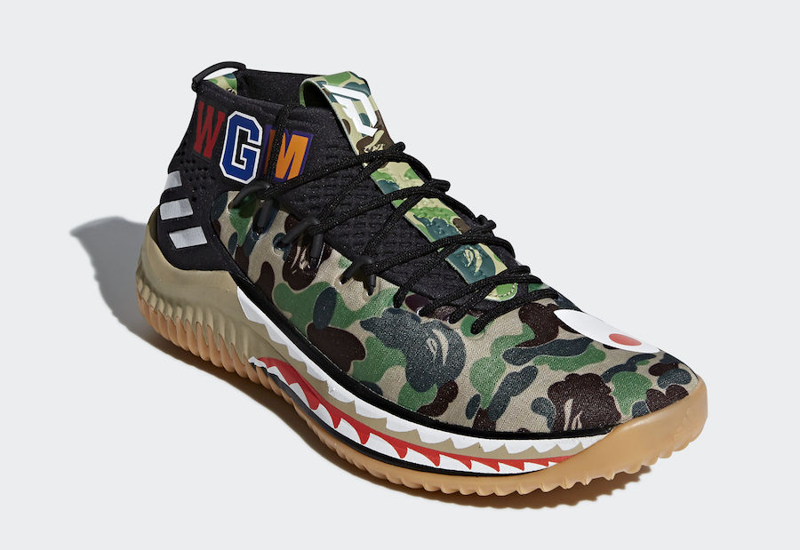 Adidas dame 4 a bathing ape camo deals