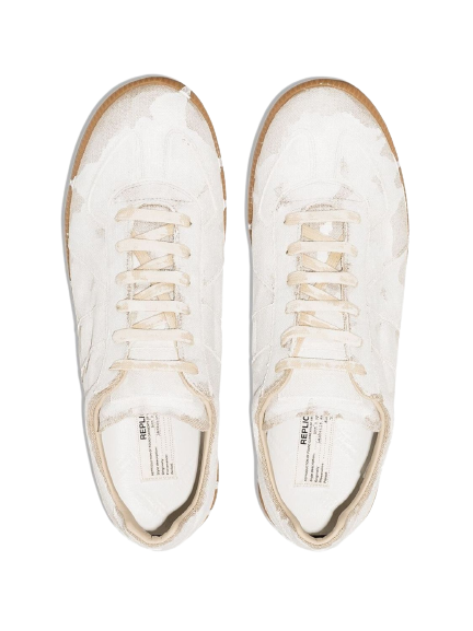  Giày Nam Maison Margiela Canvas Paint White Replica Sneakers 'White' 