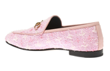  Giày Nữ Gucci Jordaan Tweed Loafers In 'Light Pink Tweed' 