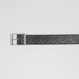  Thắt Lưng Nam Burberry Reversible Embossed Monogram Leather 'Black Grey' 