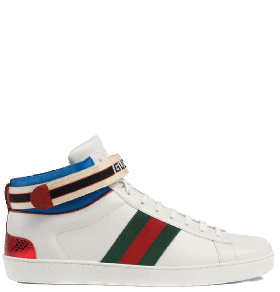  Giày Nam Gucci Stripe Ace High Top 'White' 