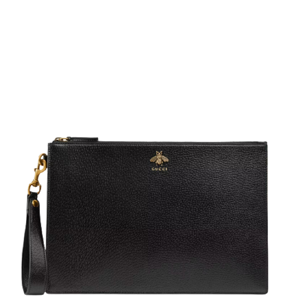  Túi Gucci Nam Animalier Leather Pouch 'Black' 