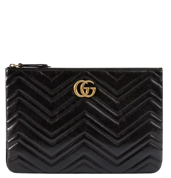  Túi Gucci Nam Marmont Leather Pouch ‎'Black' 