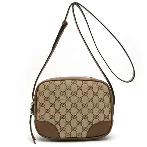  Túi Gucci Crossbody Shoulder Bag GG Canvas Leather Beige Brown 