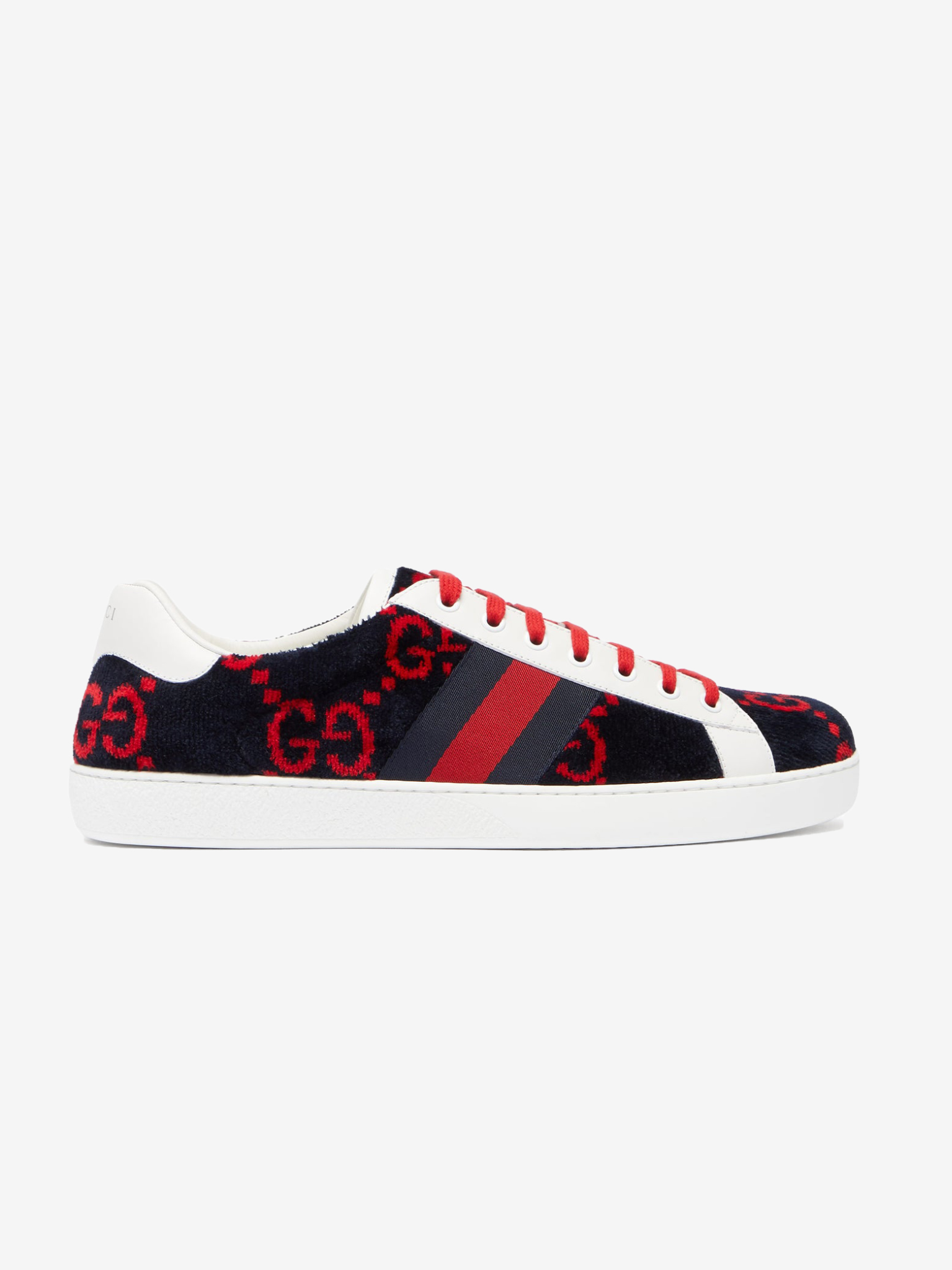  Giày Nam Gucci Ace GG Wool 'Black Red' 