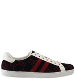  Giày Nam Gucci Ace GG Wool 'Black Red' 