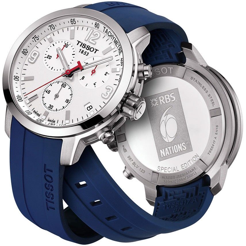  Đồng Hồ Nam Tissot PRC 200 Chronograph Quartz White Dial 