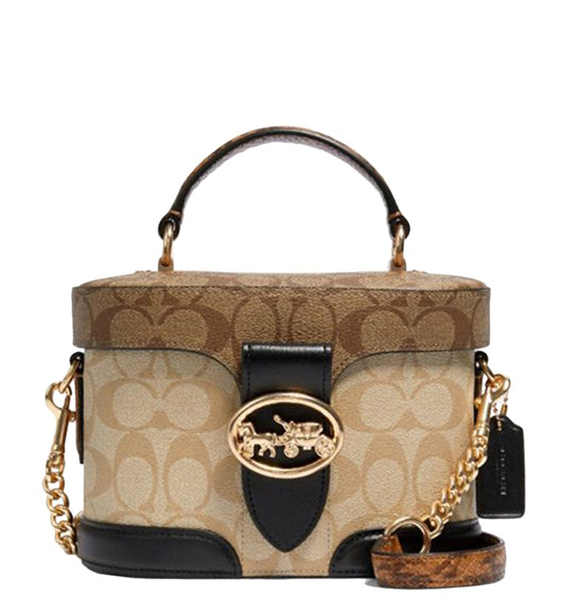  Túi Nữ Coach Georgie Gem Blocked Signature Canvas 'Beige' 