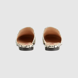  Giày Nữ Gucci Princetown GG Leather Slipper 'White Black' 