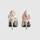  Giày Nữ Balenciaga The Hacker Project Knife Pump Flora Print 'Black' 