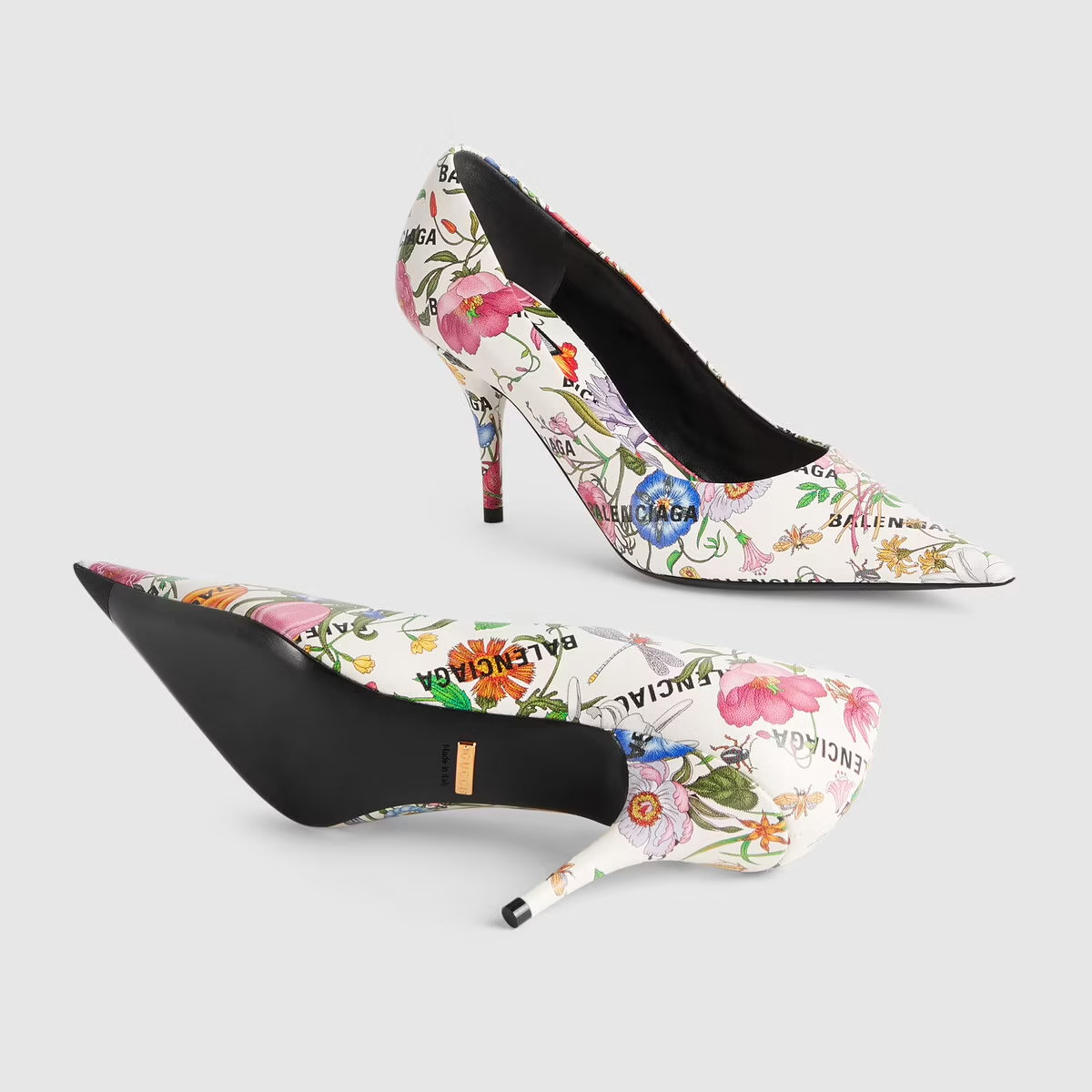  Giày Nữ Balenciaga The Hacker Project Knife Pump Flora Print 'Black' 