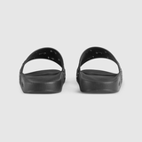  Dép Nam Gucci Rubber GG Slide Sandal 'Black' 
