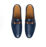  Giày Nam Gucci Leather Horsebit Loafer 'Blue' 