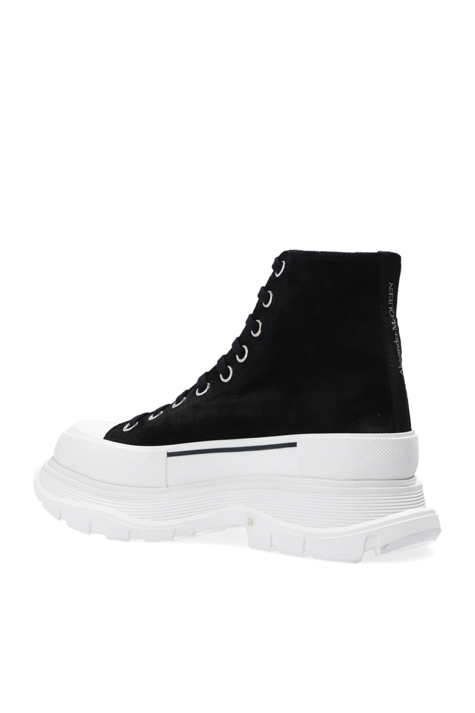  Giày Nữ Alexander McQueen Wmns Oversized Sneaker High 'Black' 