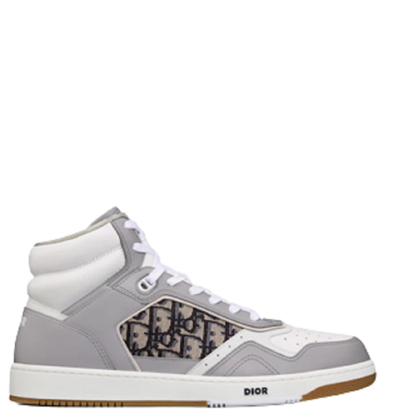  Giày Nam Dior B27 High Top Smooth Calfskin 'Gray White' 
