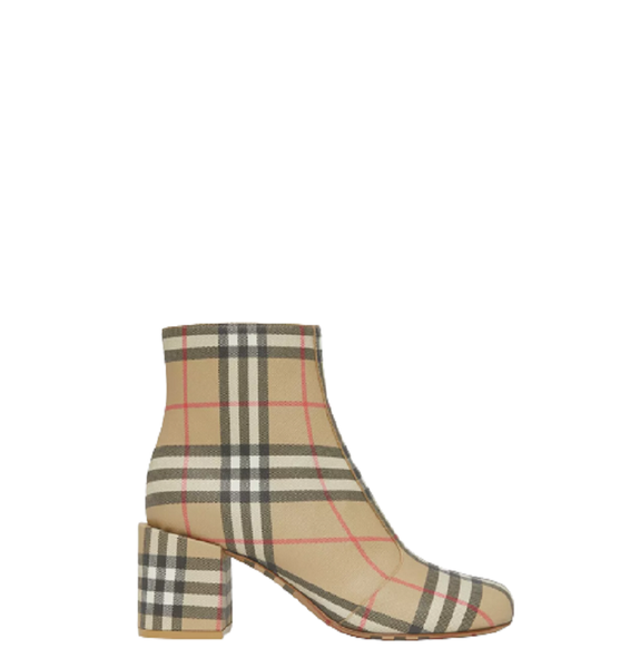  Giày Nữ Burberry Vintage Check Block-heel Ankle Boots 'Archive Beige' 