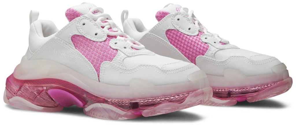 Balenciaga Triple S Womens Pink Clear Sole Sneakers New