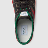  Giày Nam Gucci Tennis 1977 Sneaker GG Denim Jacquard 'Black Ivory' 